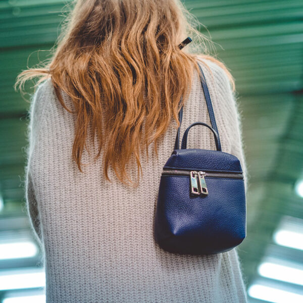 BORSETTA A TRACOLLA IN PELLE DONNA BLU - immagine 3