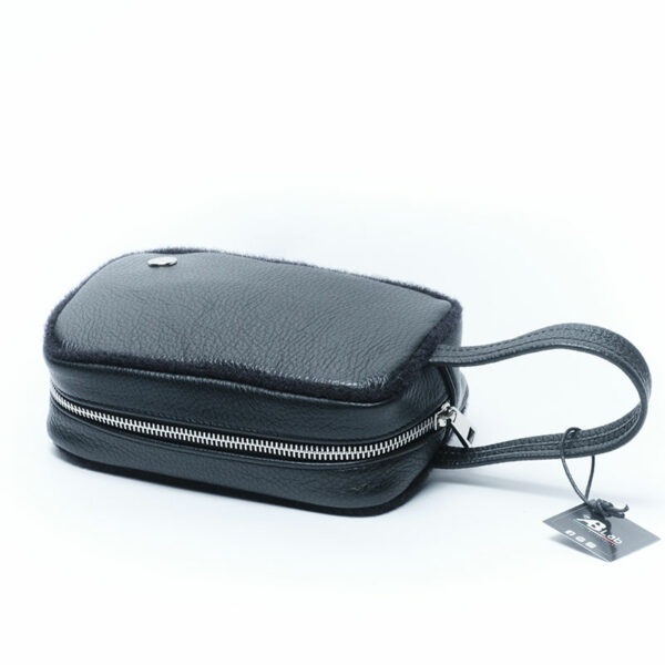 BORSELLO IN PELLE TOTAL BLACK - immagine 3