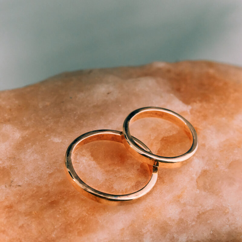 Fedi "Aura"In Oro Rosa A Fettuccia