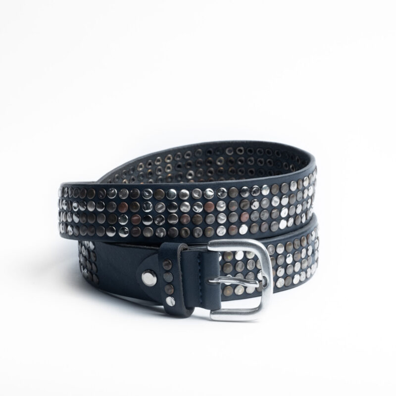 Cintura Blu In Pelle