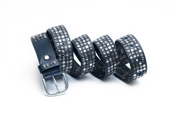 CINTURA BLU IN PELLE - immagine 4