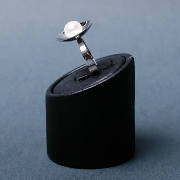 ANELLO IN ORO BIANCO CON PERLA - immagine 2